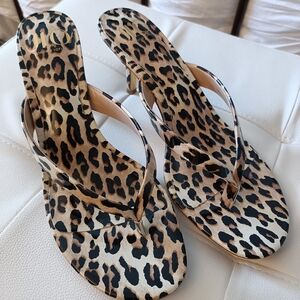JLO LEOPARD KITTEN HEEL SANDALS